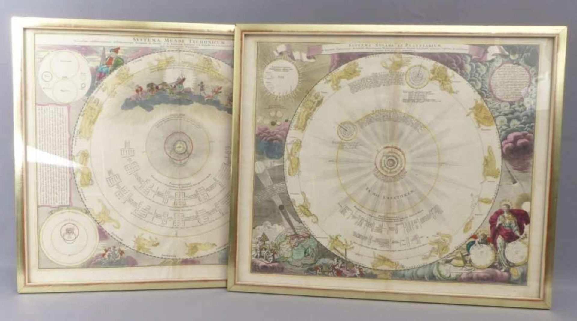 Homann, Johann Baptist "Systema Solare et Planetarium" & "Systema Mundi Tychonicum" (Kammlach 1664-