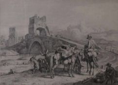 Klein, Johann Adam "Ponte Salara in der Campagna von Rom" (Nürnberg 1792-1875 München) Radierung.