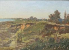 Sartorelli, Francesco Kleine Dünenlandschaft an der Küste (Cornuda 1856-1939 Udine) Öl/Malplatte.