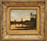 Daubigny, Charles-François (Attrib.) Landschaft mit Kräutersammlerinnen (Paris 1817-1878 ebd.) Öl/