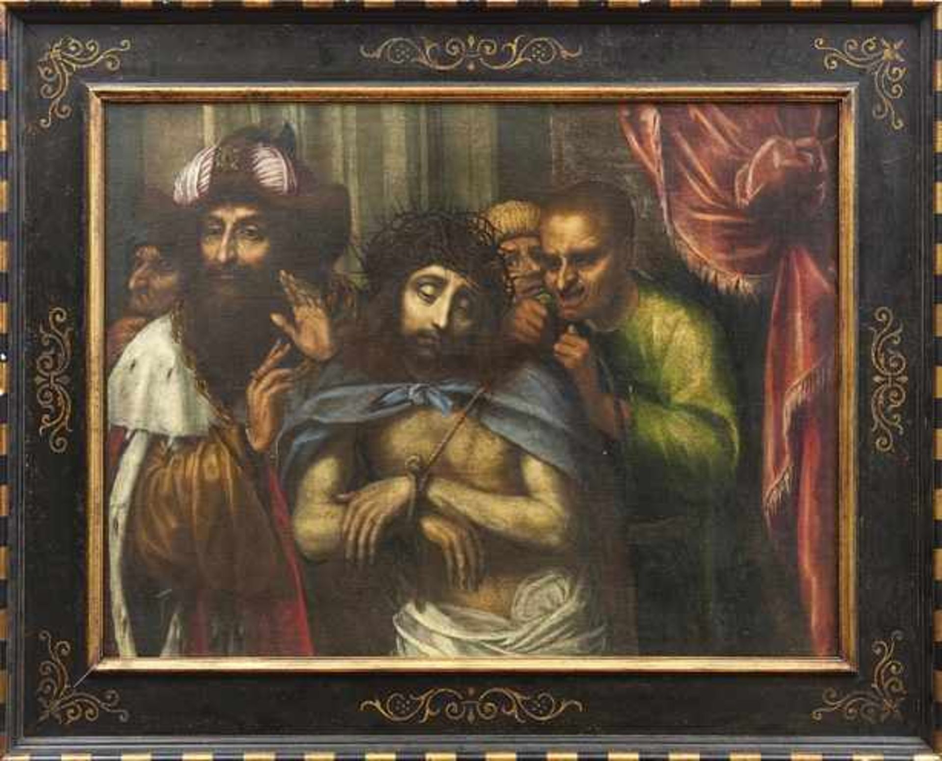 Italienischer Meister des fr. 17. Jahrhunderts Ecce Homo Öl/Lwd., doubl. 76,5 x 101 cm. - Das Werk