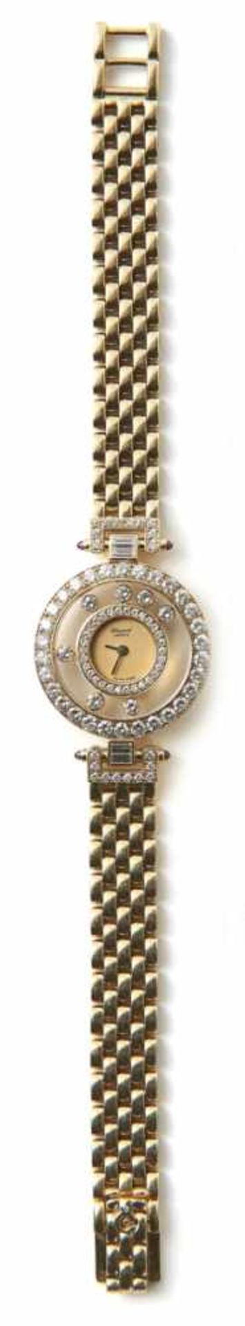 Chopard-Happy-Diamonds-Damenarmbanduhr Schweiz, E. 20. Jh. Rundes Gehäuse mit einer äußeren