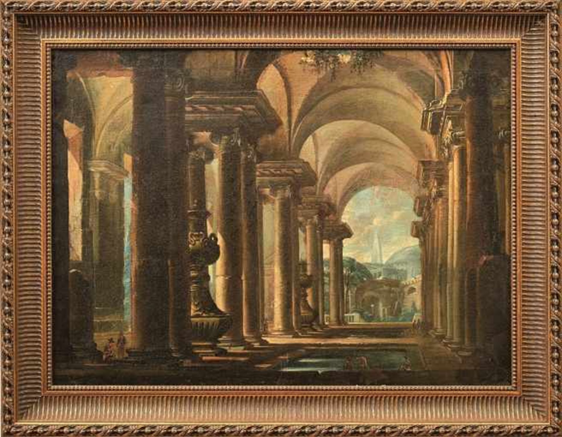 Capriccio mit Pantheon und Ruinen in Rom Italien, 18. Jh. Öl/Lwd., doubl. 80 x 110 cm. - Dieses