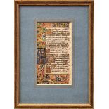 Zwei Seiten aus einem Stundenbuch Frankreich, um 1450 Lateinische Handschrift mit Miniaturmalerei
