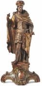Kaiser Heinrich 18. Jh. Auf reich dekoriertem Volutensockel stehender Figur in voller Rüstung, den