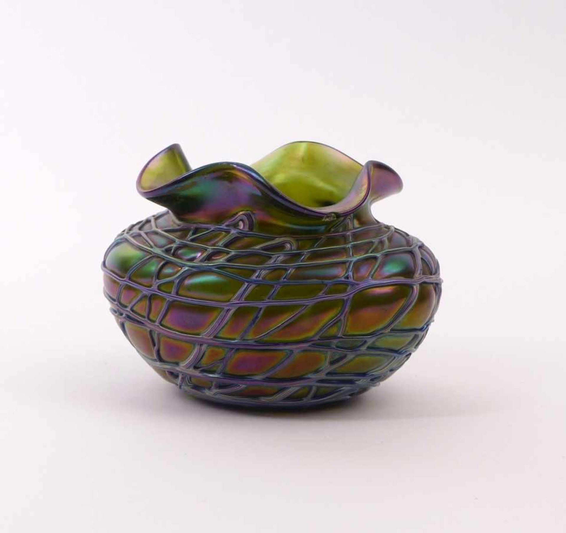 Kleine Vase Gebr. Pallme-König & Habel, Kosten bei Teplitz - 1900-1905 Bauchiger Korpus mit - Bild 2 aus 2