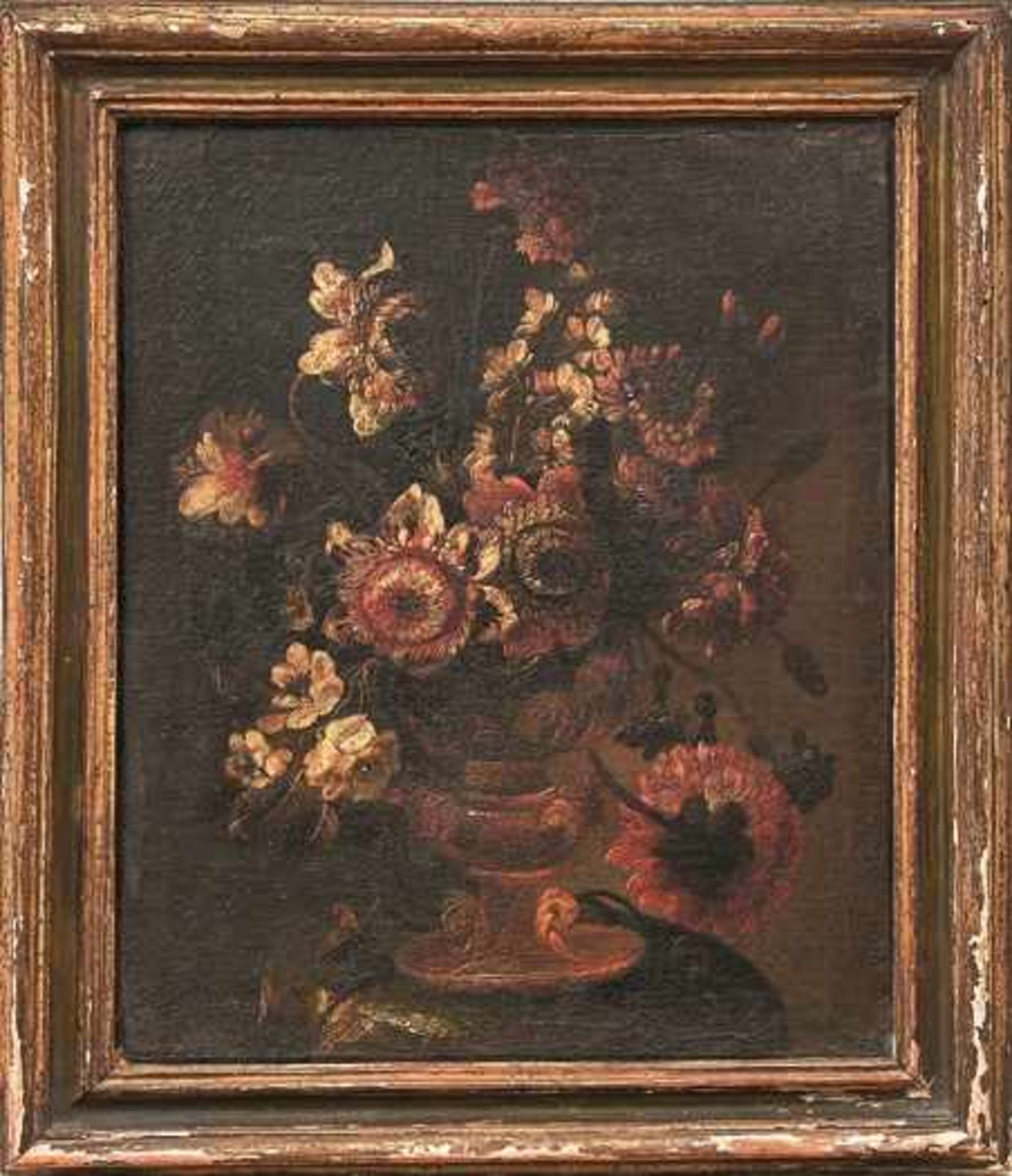 Satz von drei Blumenstillleben Neapolitanische Schule um 1700 Öl/Lwd. 43 x 36 cm. - Dieses Los wurde - Bild 3 aus 3