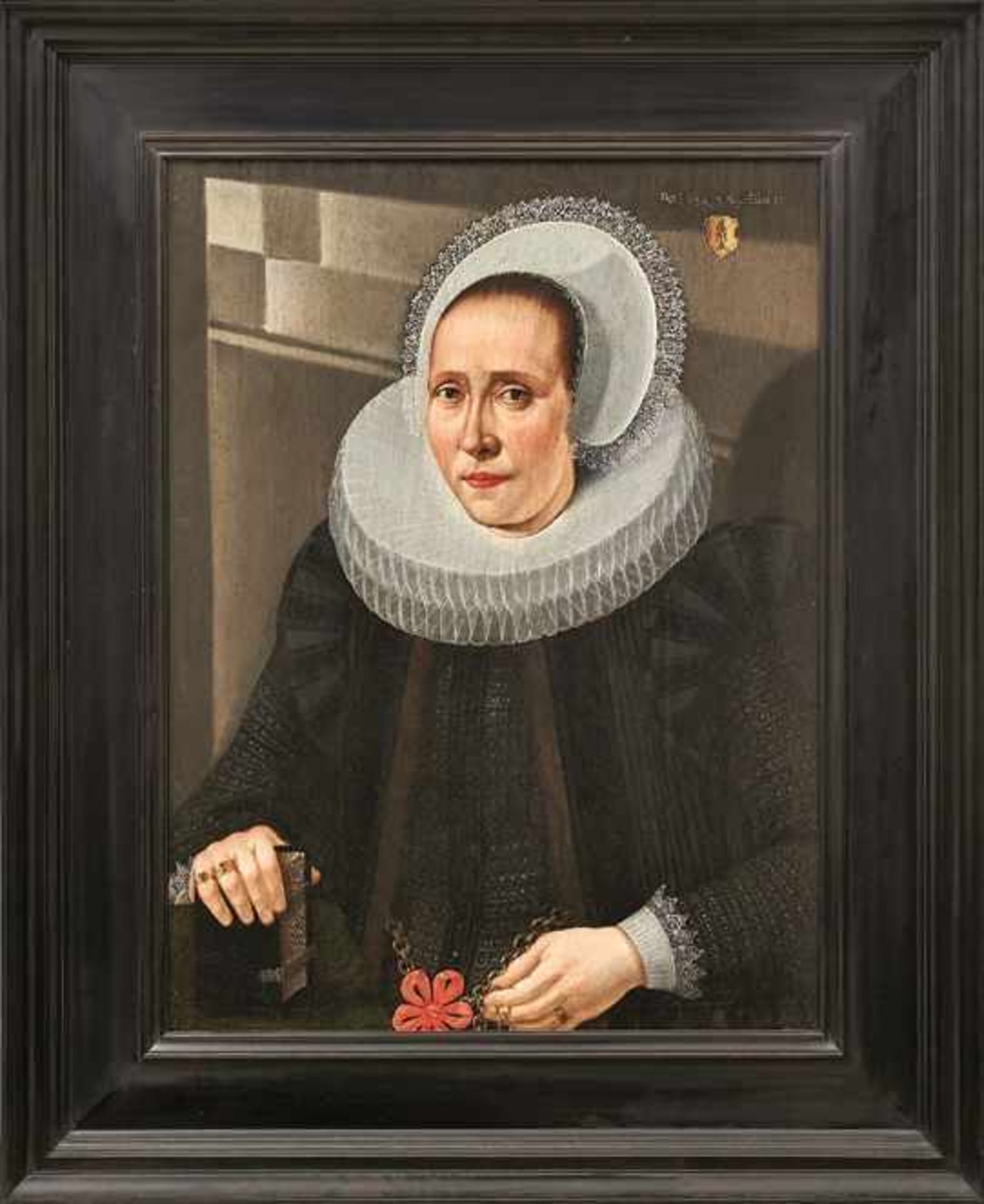 Portraitpendants Niederlande, 17. Jh. Bildnis einer vornehmen Dame im Alter von 55 Jahren und