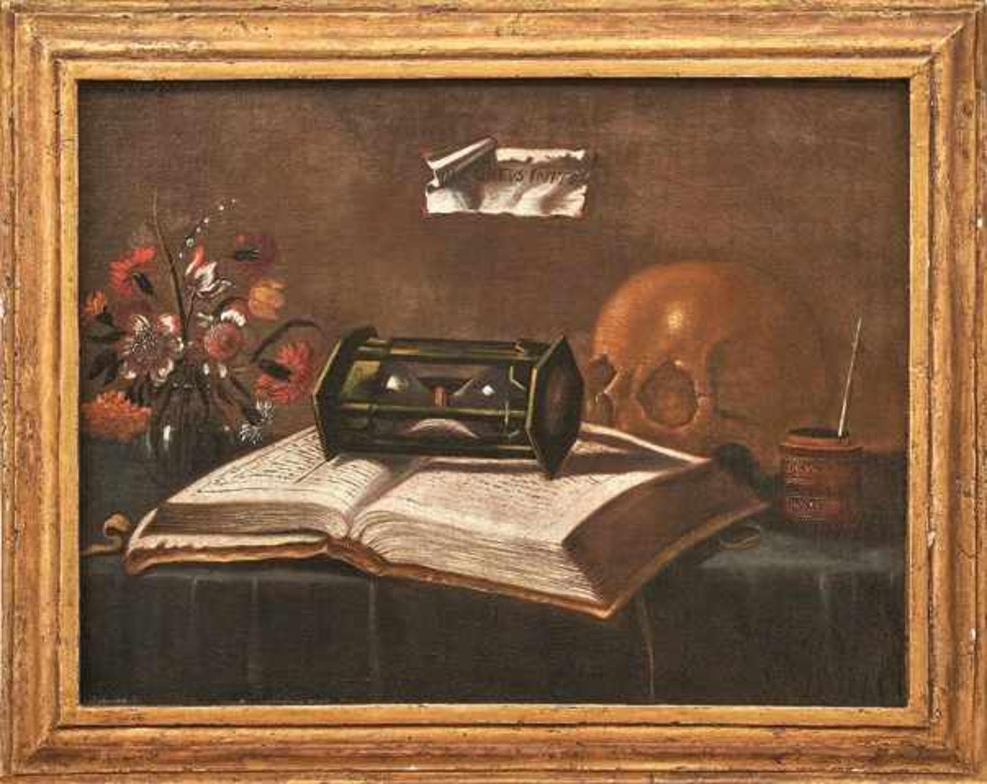 Meister der Vanitas-Texte Paar Stillleben mit Symbolen der Vergänglichkeit (Tätig in Madrid, um