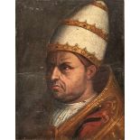 Bildnis des Papstes Leo X. Florenz, 1. H. 16. Jh. Öl/Holz. Verso bezeichnet "Giulio II. di Giov.