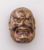 Miniatur-Maske des Noh-Theaters oder des Bugaku-Tanzes Japan, wohl Edo-Periode - 18. Jh. Holz mit