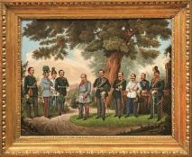 Gudetzky, Josef (Attrib.) Radetzky und seine Kommandeure in Monza im Jahr 1850 Öl/Lwd., doubl. 45