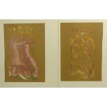Maillol, Aristide Zwei Blatt mit weiblichen Aktpaaren (Banyuls-sur-Mer 1861-1944 Perpignan)