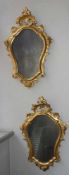 Paar Spiegel im Barockstil Veneto, 19. Jh. Kartuschenform, Rahmen mit durchbrochen geschnitzten