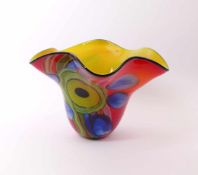 Vase Murano, um 1950 - in der Art von Aureliano Toso Mit weitausschwingender, fünfpassiger