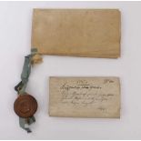 Zwei Urkunden 17. und 18. Jh. Kaiserlicher Begleitbrief aus dem Jahr 1695 auf Pergament. Und: eine