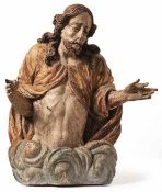 Segnender Christus Süddeutschland, um 1700 Aus Wolkensockel aufsteigende halbfigurige Darstellung