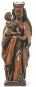 Kleine Madonna Rheinland, um 1500 Auf quadratischer Plinthe stehende Muttergottes den Jesusknaben