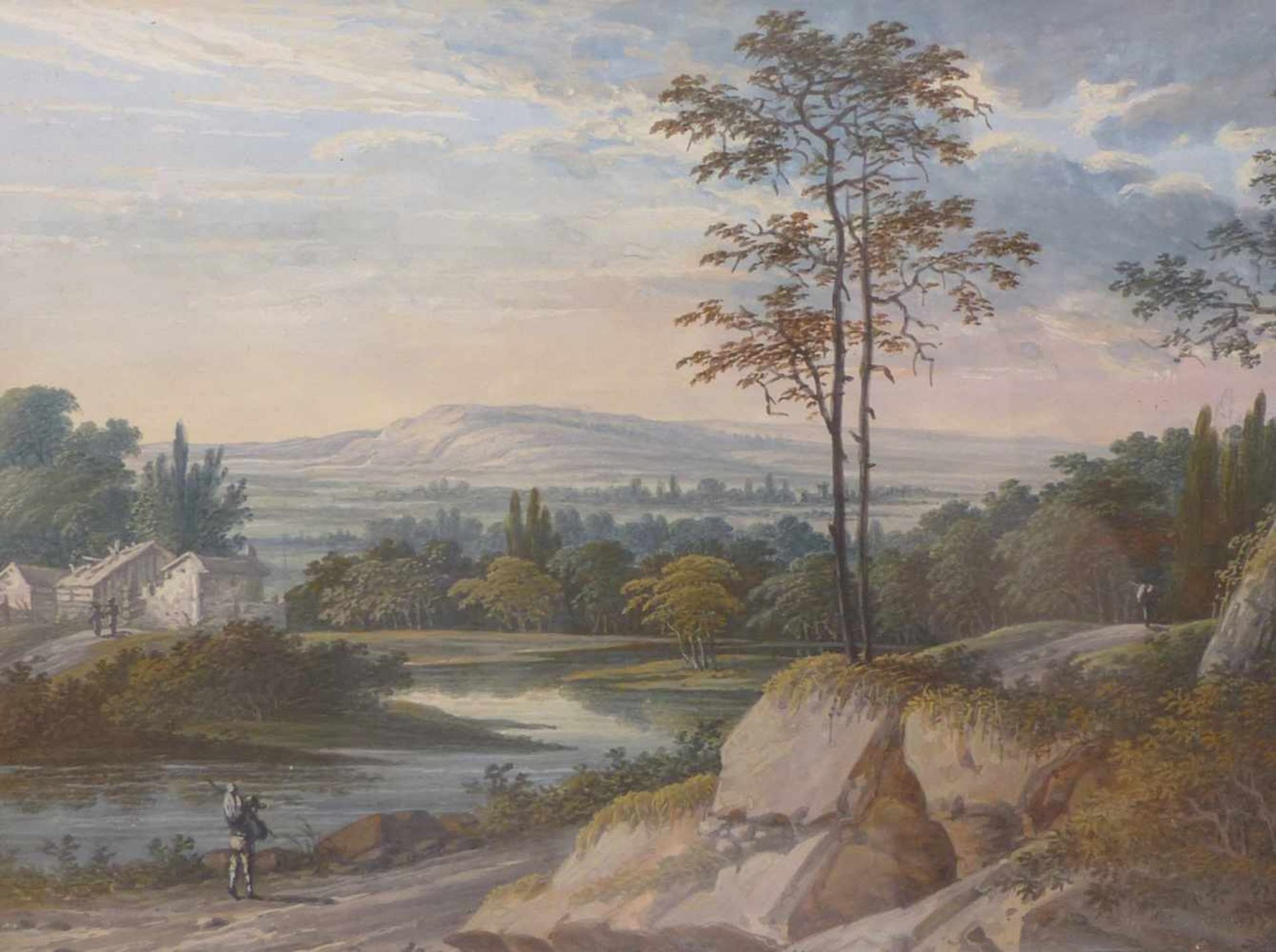 Bemmel, Johann Christoph von (Attrib.)Kleine Flusslandschaft mit Passanten(Nürnberg 1717-1788