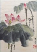 Qi Baishi (Attrib.)Lotosblüte(Xiangtan 1864-1957 Peking) Farbholzschnitt. Signiert und gesiegelt. 31