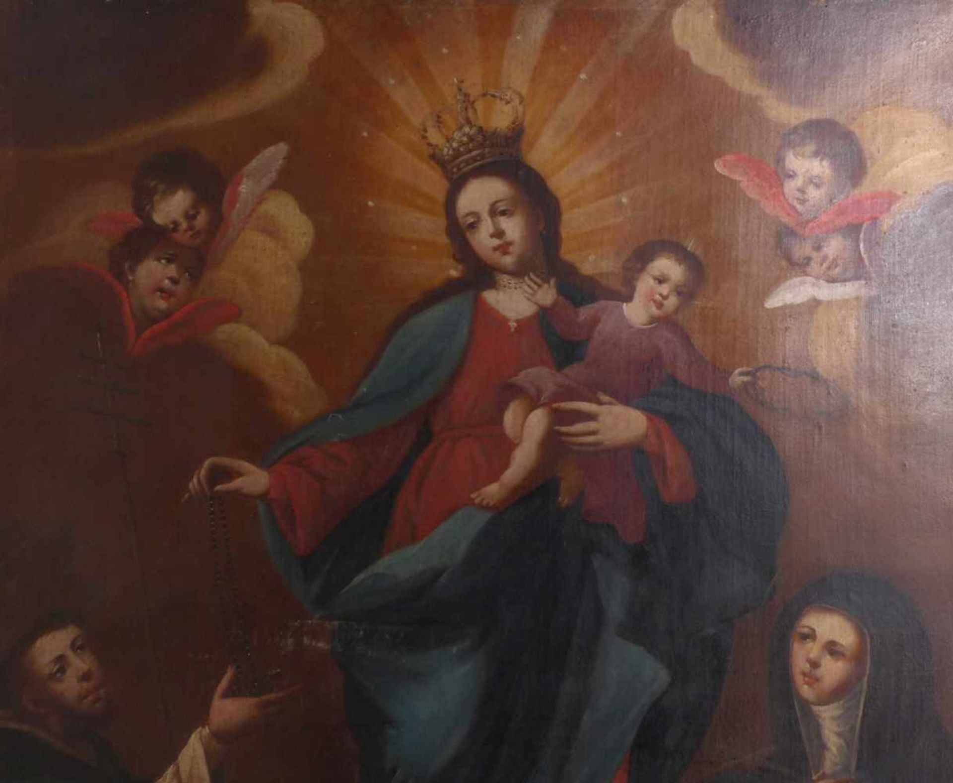 Madonna mit Heiligen18. Jh.Maria mit dem Jesusknaben, umgeben von der heiligen Katharina von Siena - Bild 3 aus 3