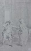 Unbekannt, E. 18. Jh.Karikaturistische Szene eines PaaresBleistift/Papier. 31,5 x 19 cm; in