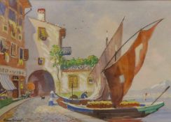 Bielefeld, BrunoMotiv in Oberitalien am Gardasee(Blumenau 1879-1973 Berlin). Aquarell und Gouache