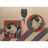 Utagawa Kunisada (Toyokuni III.)Doppelblatt mit zwei Schauspielerbildnissen(Katsushika 1786-1865
