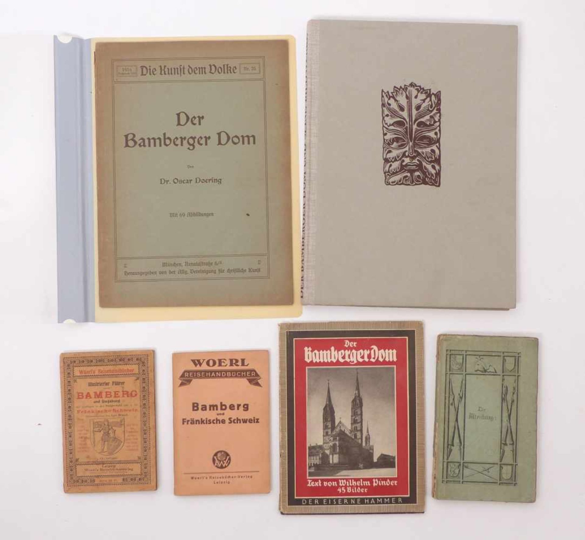 Sechs Bücher zu Bamberg1. H. 20. Jh.Woerl's Reisehandbücher, 9. und 13. Aufl. W. Pinder: Der