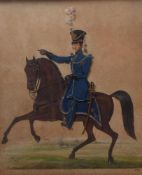 CollageDat. 1836Hochrechteckiger Bildausschnitt mit Darstellung eines Offiziers zu Pferde,
