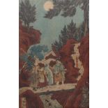 Utagawa Kunisada (Toyokuni III.)Wanderer in einer Vollmondnacht(Katsushika 1786-1865 Edo)
