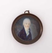 Miniatur eines HerrenFrankreich, 1803/04Runder Bildausschnitt mit Brustbild eines Herren in blauem