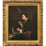 Bildnis eines wohlhabenden Herren beim KaffeetrinkenFrankfurter Kreis, 18. Jh.Öl/Lwd., randdoubl. 52
