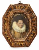 Miniatur des Alessandro MenghiItalien, dat. "1599"Brustbild eines jungen Mannes im