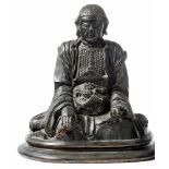 Figur des sitzenden Chen WuChina, Ming-Zeit, 16. Jh.Einer der mystischen Kaiser in der Handhaltung