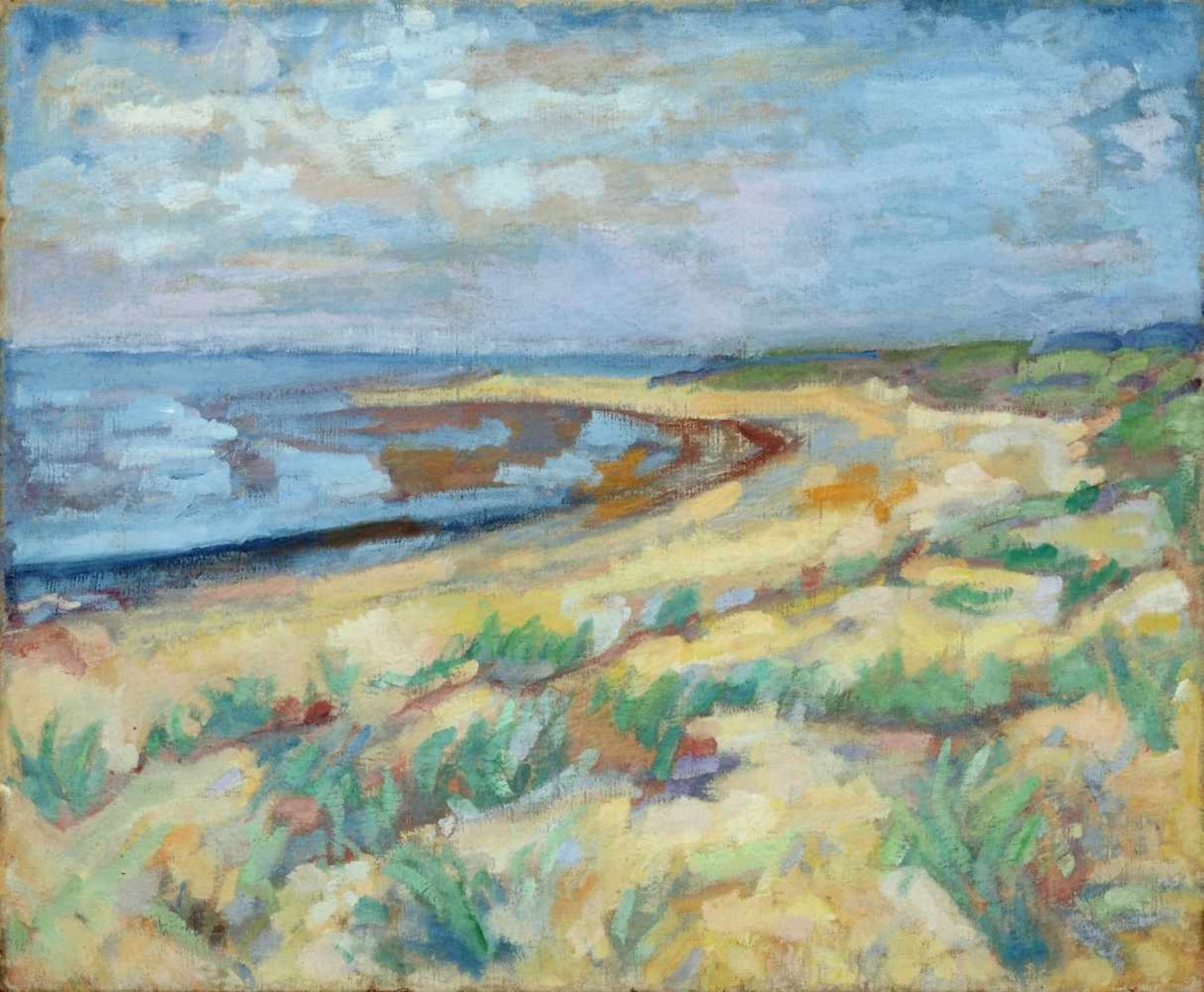 Richard Dreher, Strandlandschaft in Südfrankreich. Frühes 20. Jh. Richard Dreher 1875 Dresden  1932