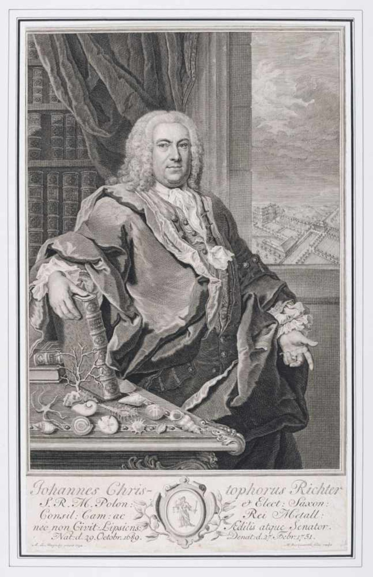 Johann Martin Bernigeroth "Johannes Christophorus Richter []". Um 1751. Johann Martin Bernigeroth