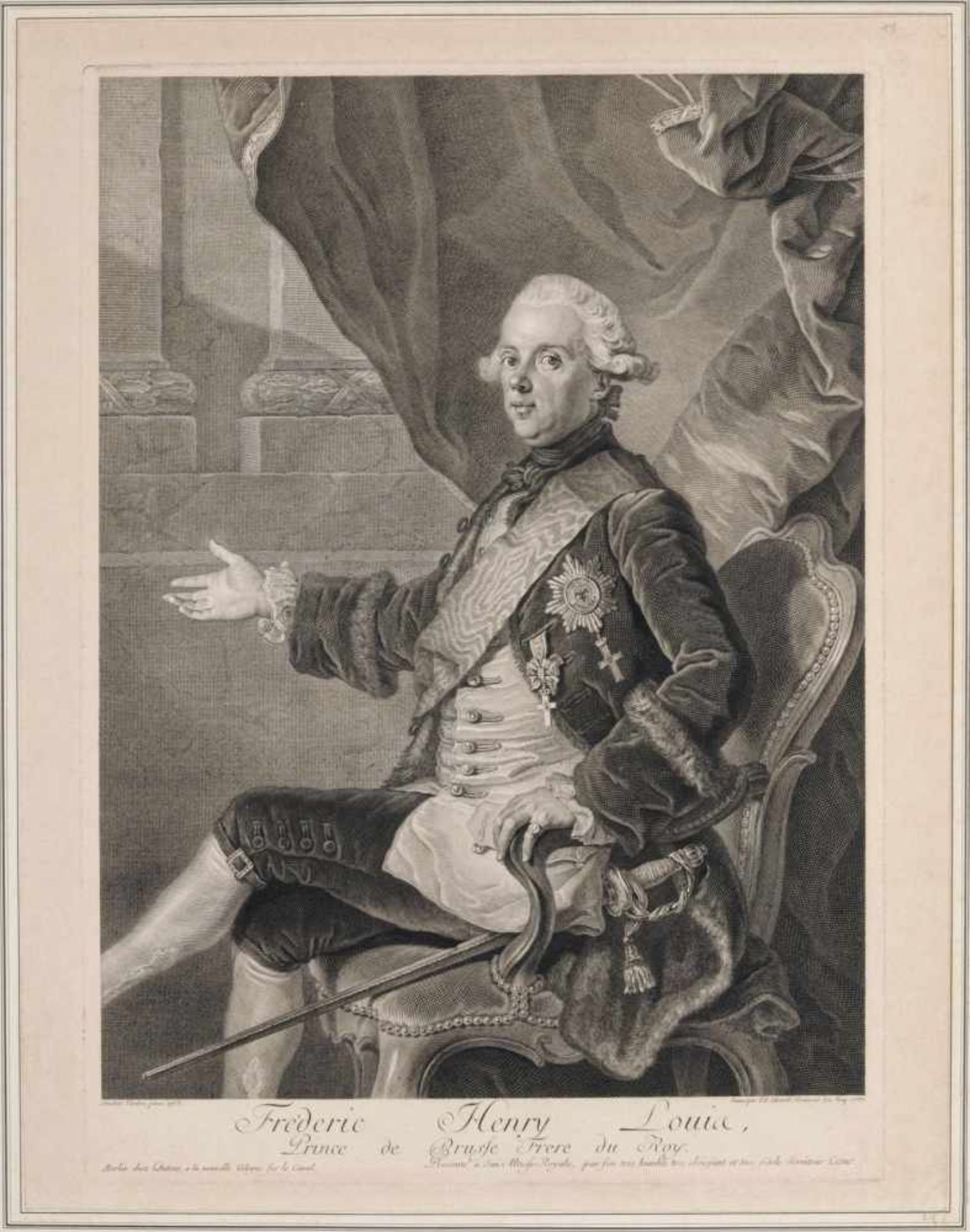 Georg Friedrich Schmidt "Frederic Henry Louis, Prince de Prusse Frere du Roy". 1767. Georg Friedrich