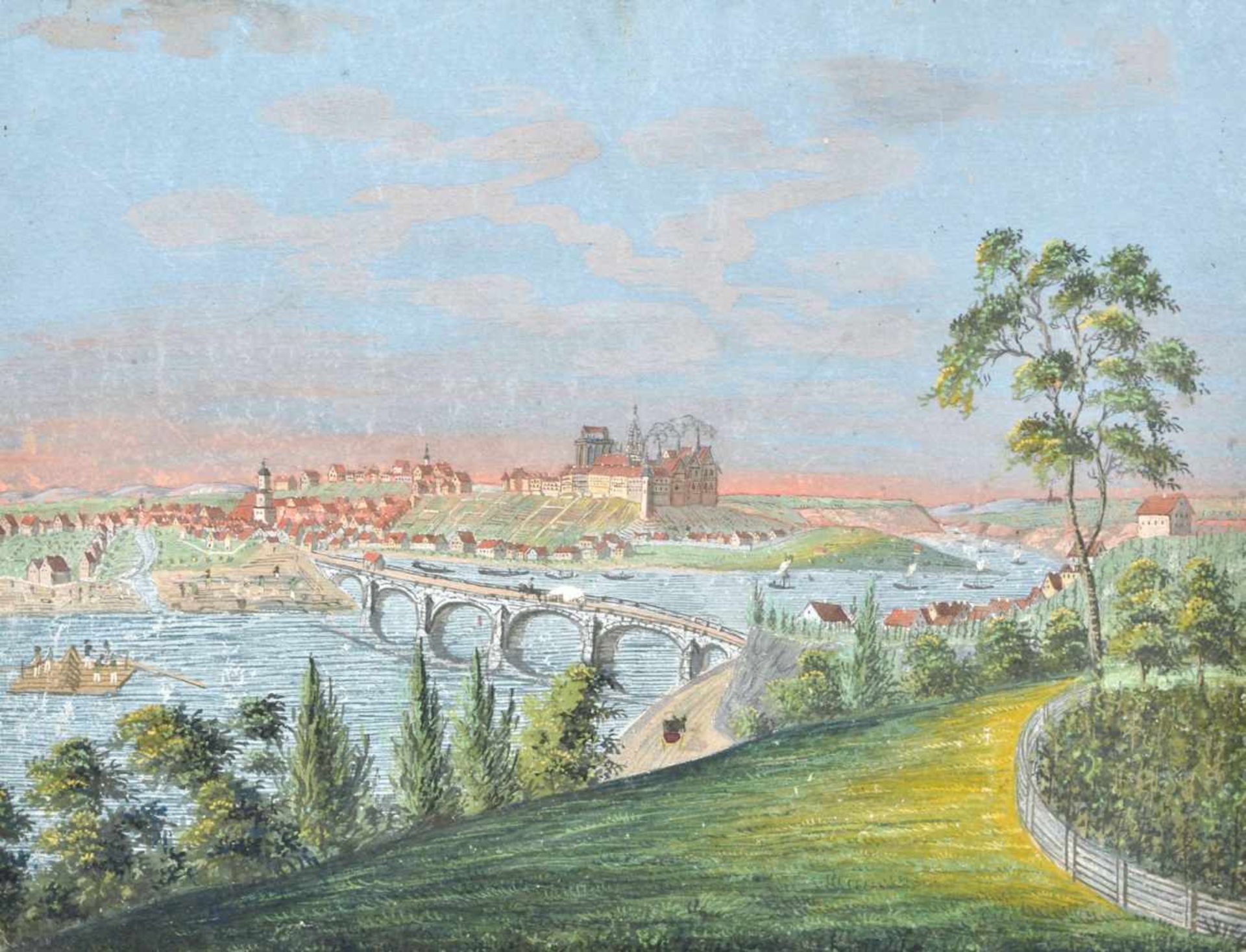 Carl Ludwig Schmidt "Meißen in Sachsen mit dem Schloß". Um 1830. Carl Ludwig Schmidt 19. Jh.,