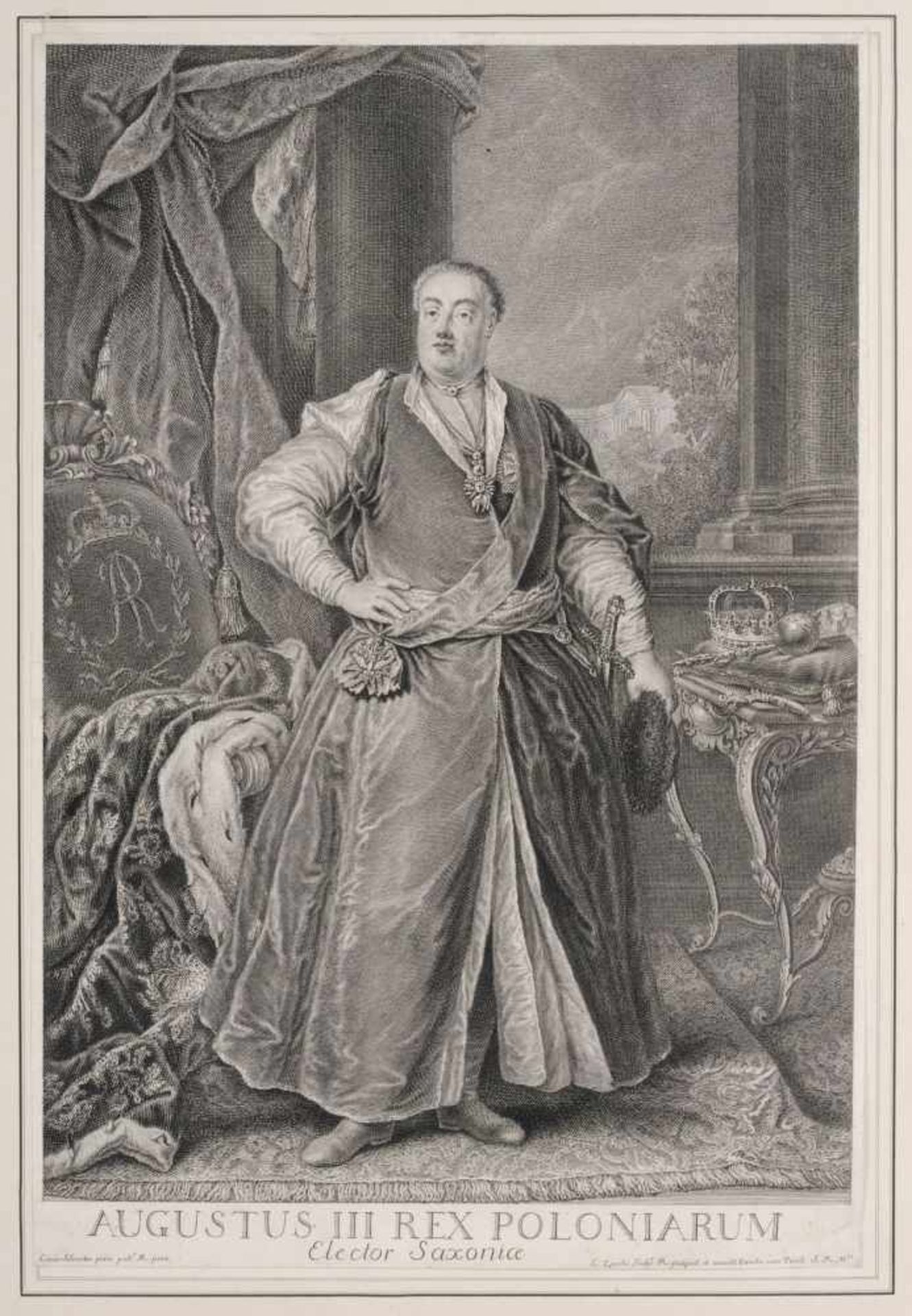 Lorenzo Zucchi "Augustus III Rex Poloniarum Elector Saxoniae". 18. Jh. Lorenzo Zucchi 1704 Venedig 