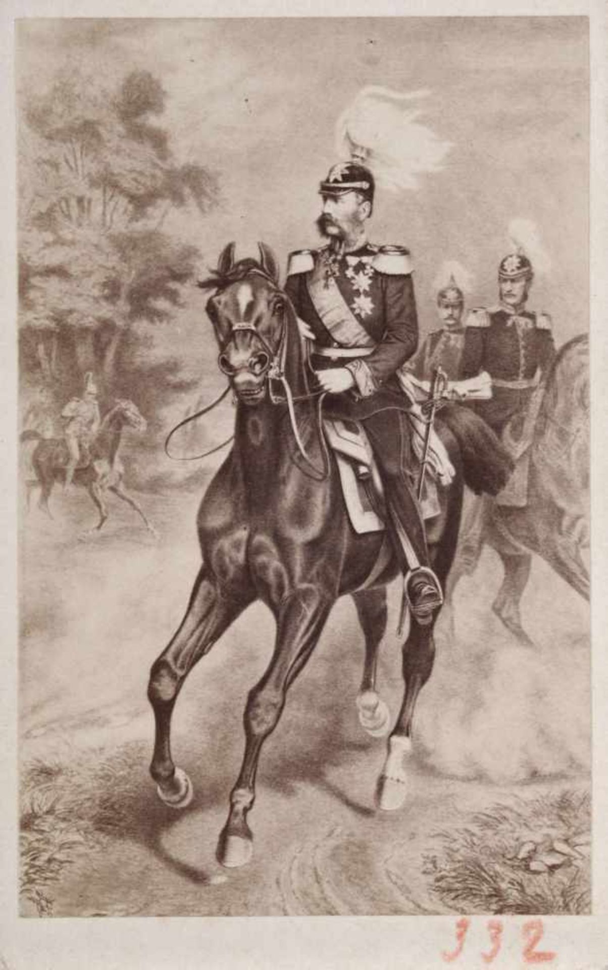 Hanns Hanfstaengl / F. O. Brockmann Dresden / A. Hoffmann, Maria Anna von Portugal zu Pferd / " - Bild 5 aus 5