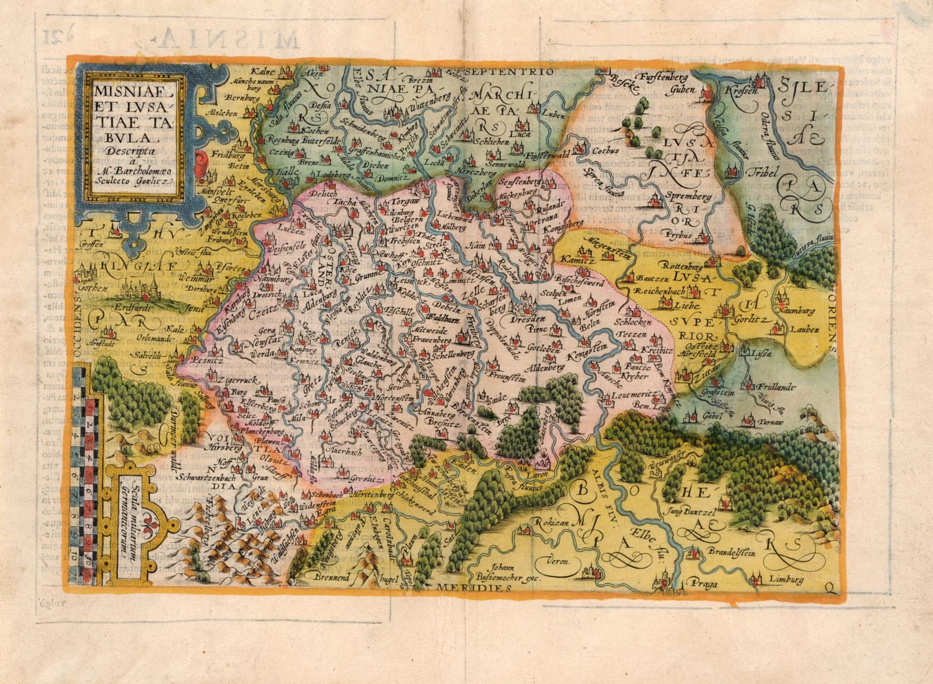 Verschiedene Stecher, Sechs Karten zu Sachsen und der Lausitz. 16. Jh. -18. Jh. Abraham Ortelius - Bild 3 aus 6