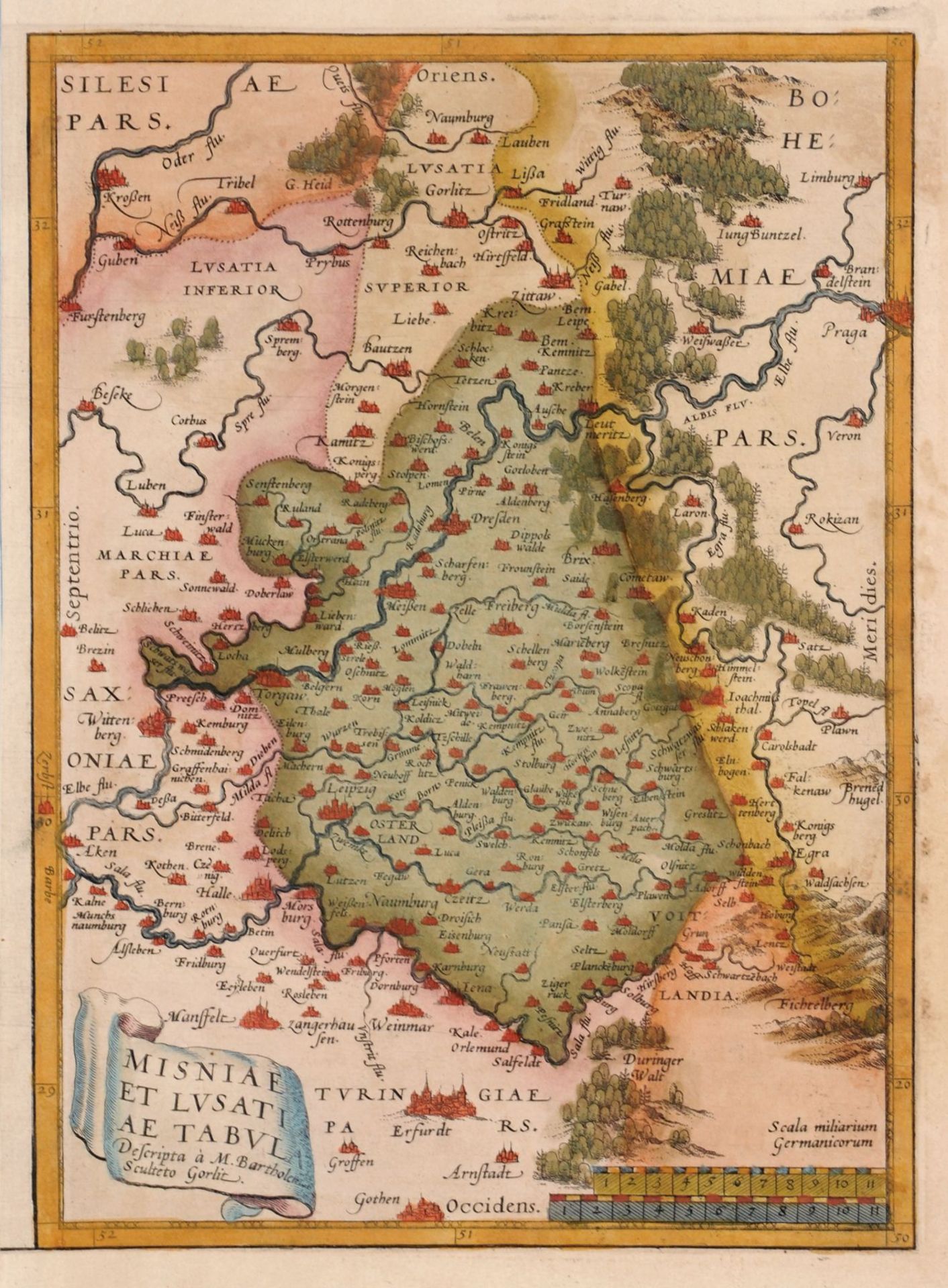 Verschiedene Stecher, Sechs Karten zu Sachsen und der Lausitz. 16. Jh. -18. Jh. Abraham Ortelius - Bild 4 aus 6