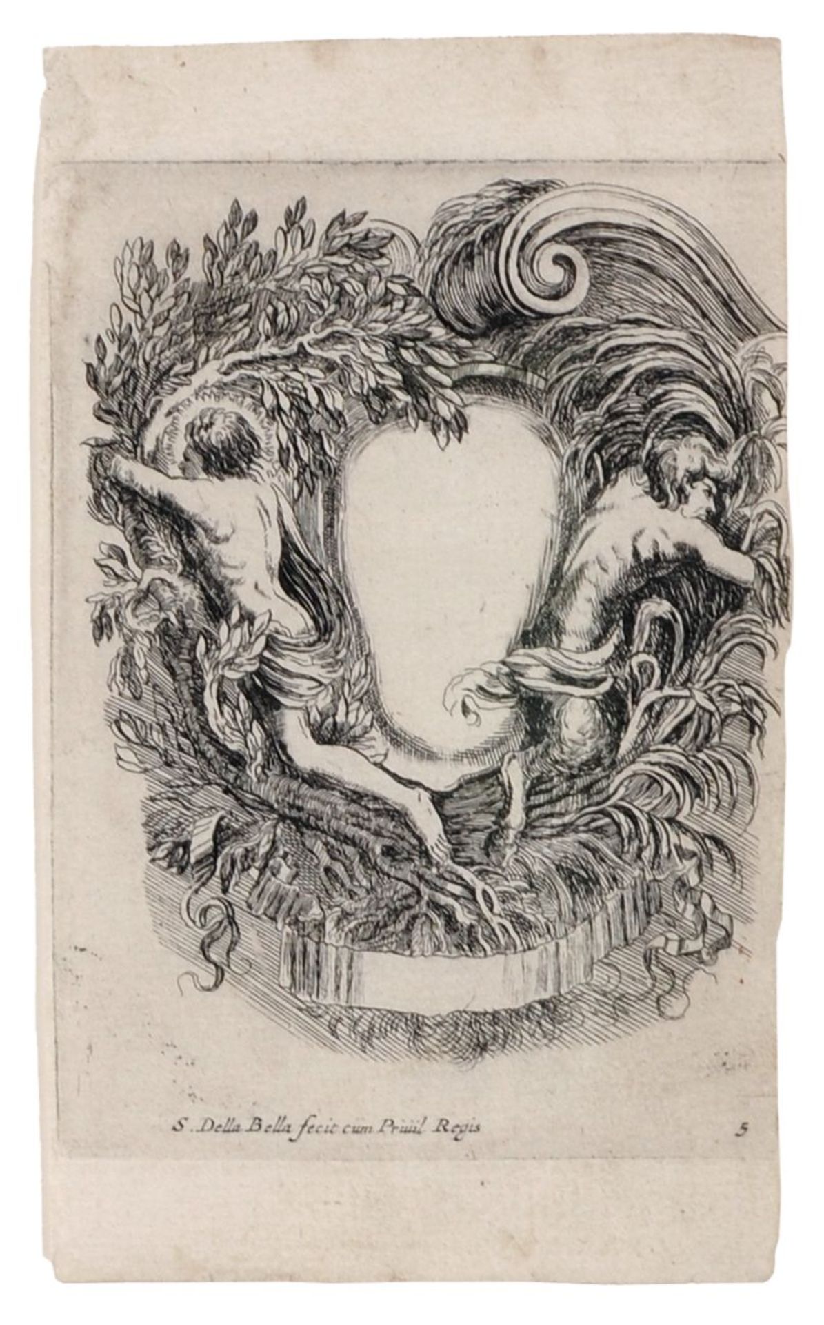 Stefano della Bella, Zwei Blätter aus "Nouvelles inventions de Cartouches". 1647. Stefano della - Bild 2 aus 2