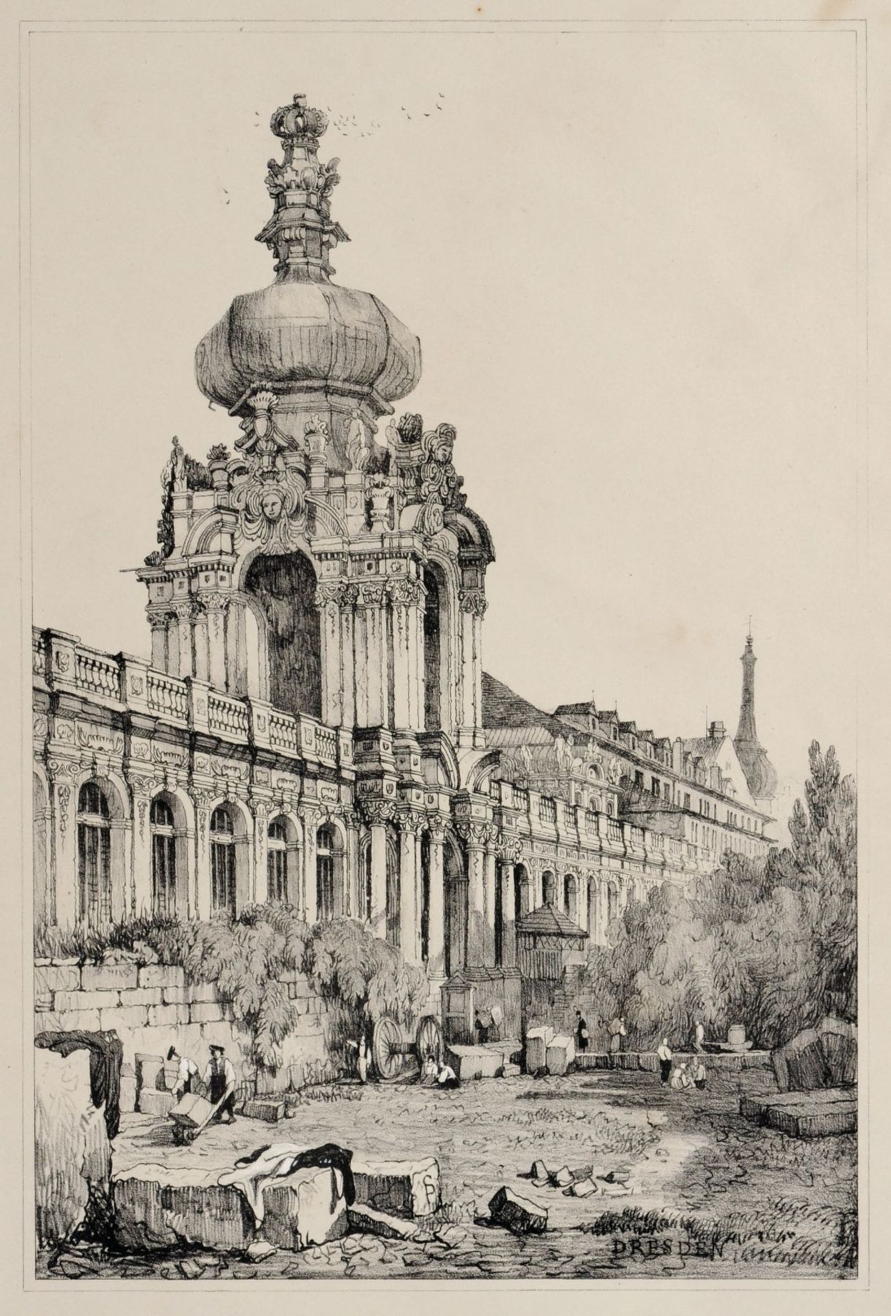 Samuel Prout, Vier Ansichten von Dresden. Um 1830. Samuel Prout 1783 Plymouth  1852 Camberwell/