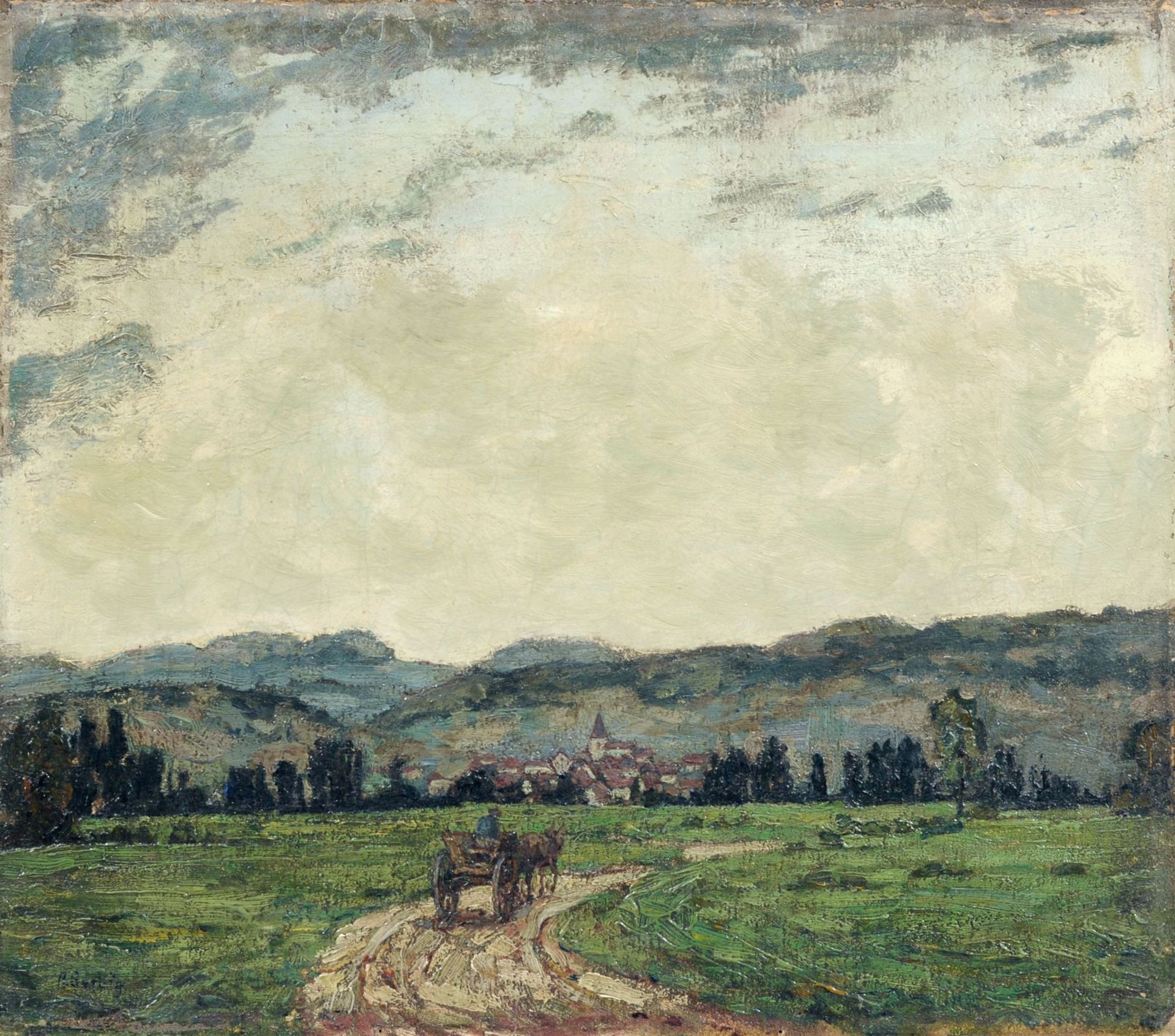 Alexander Gerbig, Heimkehr (Thüringer Landschaft). Wohl um 1905. Alexander Gerbig 1878 Suhl  1948