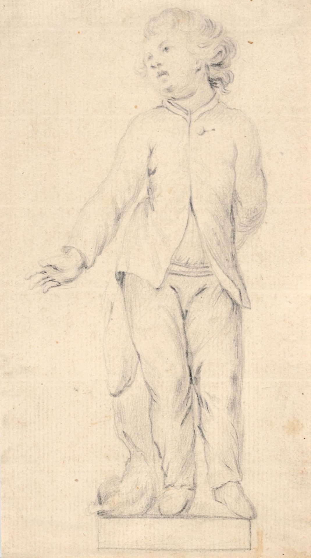 Johann Wilhelm Meil (zugeschr.), Figurenstudie eines Knaben. Mitte 18. Jh. Johann Wilhelm Meil
