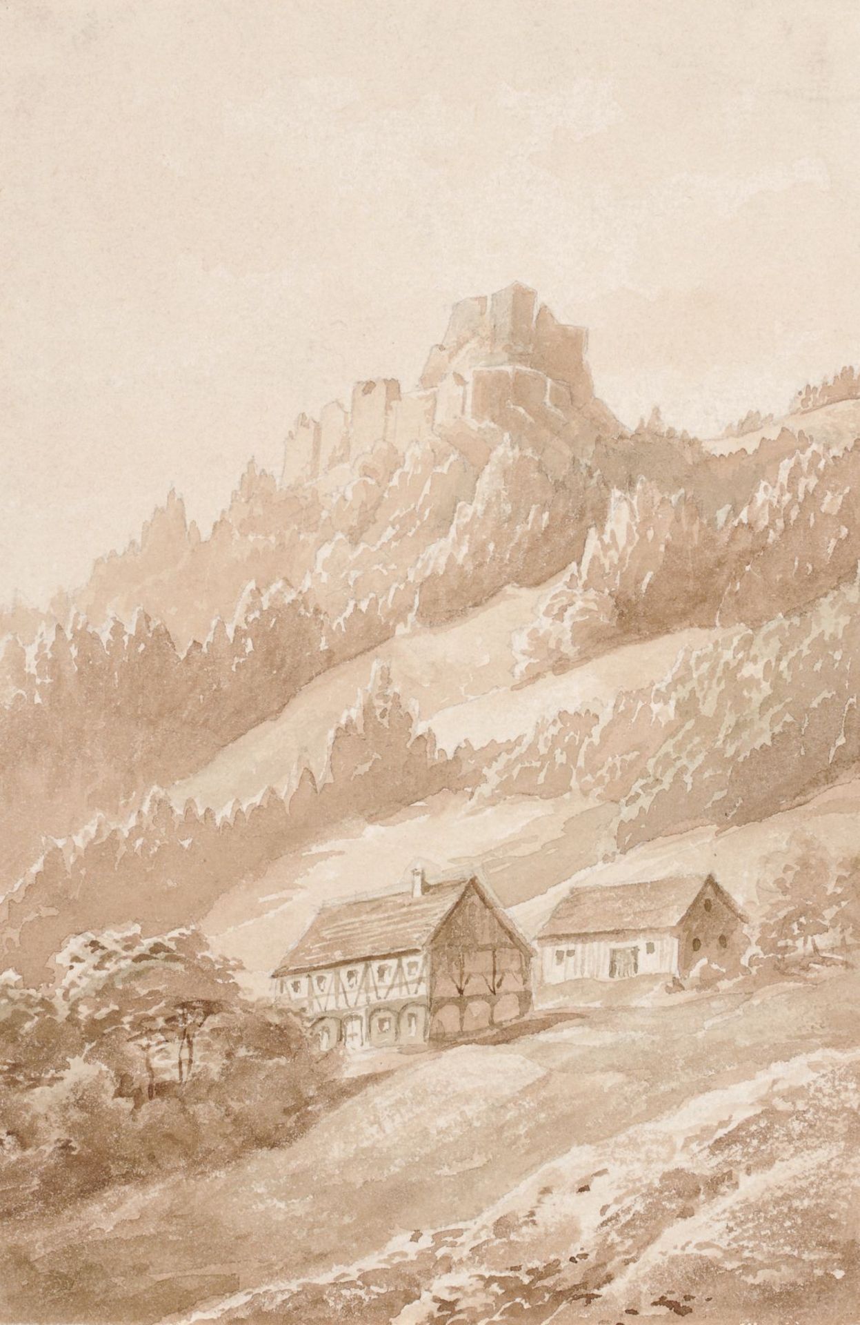 Oscar von Alvensleben, Fünf Landschaftsdarstellungen und zwei Interieurs. 1862-1890. Oscar von - Bild 3 aus 7