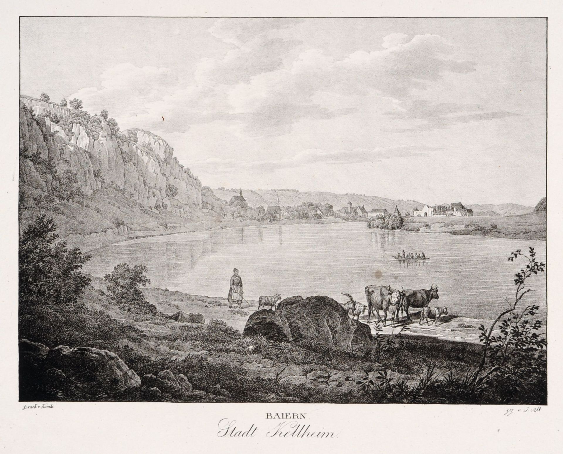 Jacob Alt "Baiern" (Sieben Ansichten). 1820er Jahre. Jacob Alt 1789 Frankfurt/Main  1872 - Bild 3 aus 7
