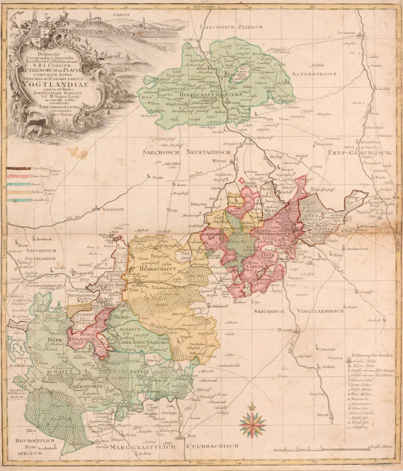 Tobias Conrad Lotter "Delineatio Geographica Specialis Territorrii Celsissimorum S. R. I. Comitum